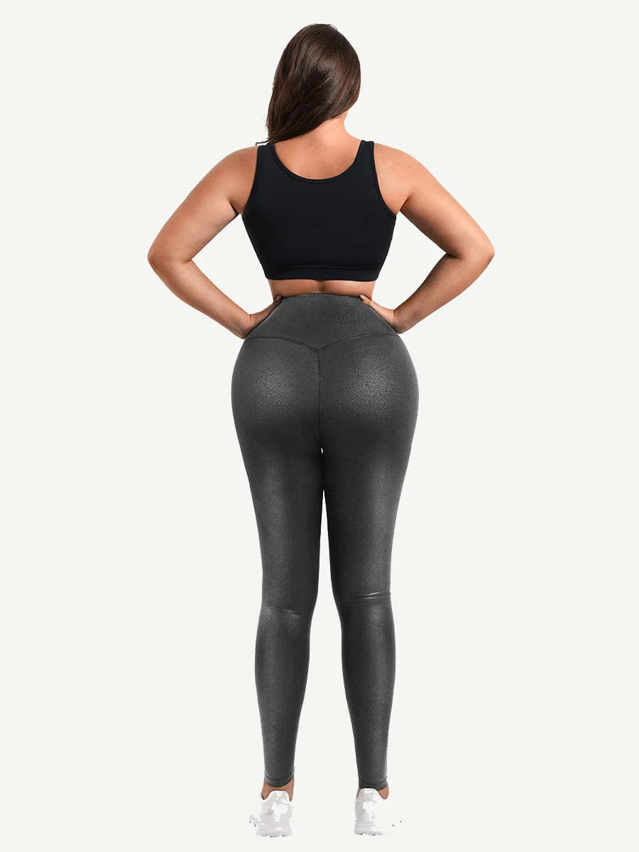 Shapewear Snobs Curve Faux Leather Leggings Tummy Control Pants