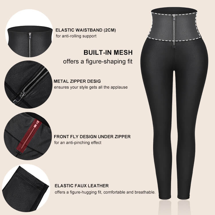 Shapewear Snobs Curve Faux Leather Leggings Tummy Control Pants